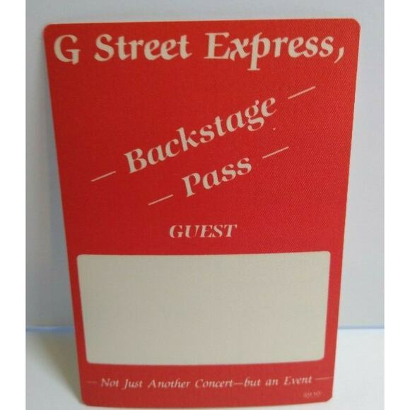 G Street Express Backstage Pass Original Unused Concert Gift Obscure Music Label - Picture 1 of 2